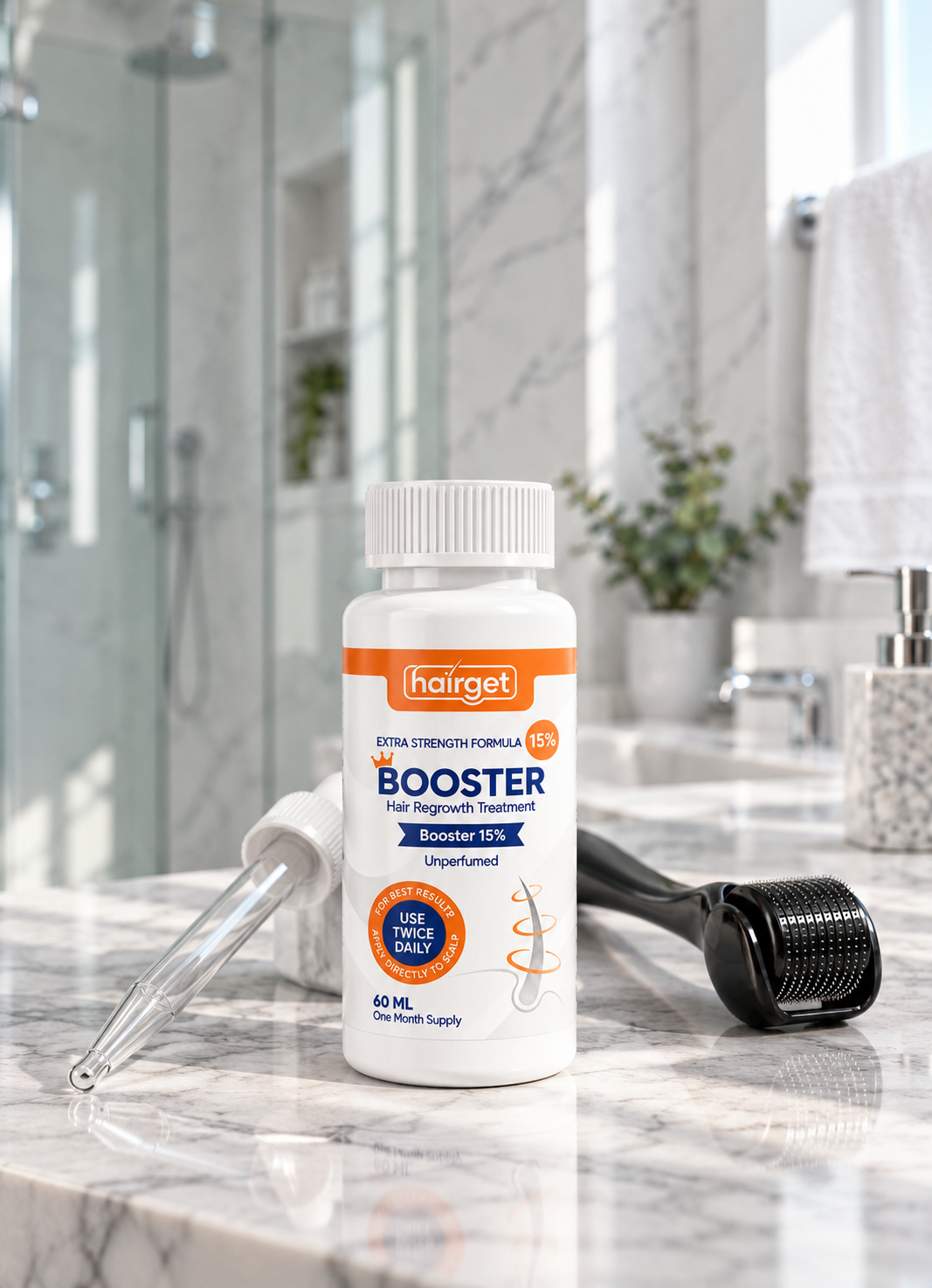 HAIRGET 15% Scalp Care Booster Set With Roller & Dropper